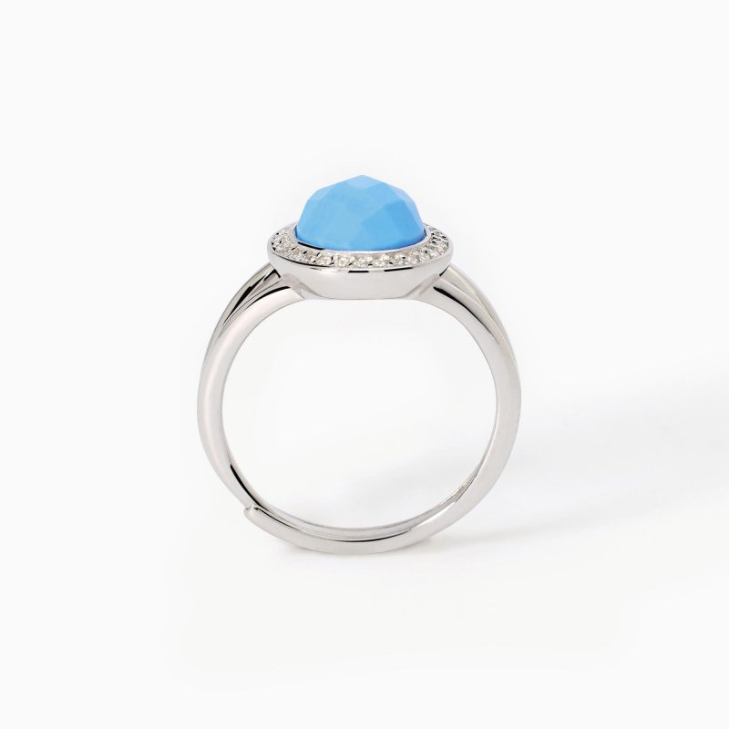 Mabina - Anello In Argento Con Pietra Turchese - Diva