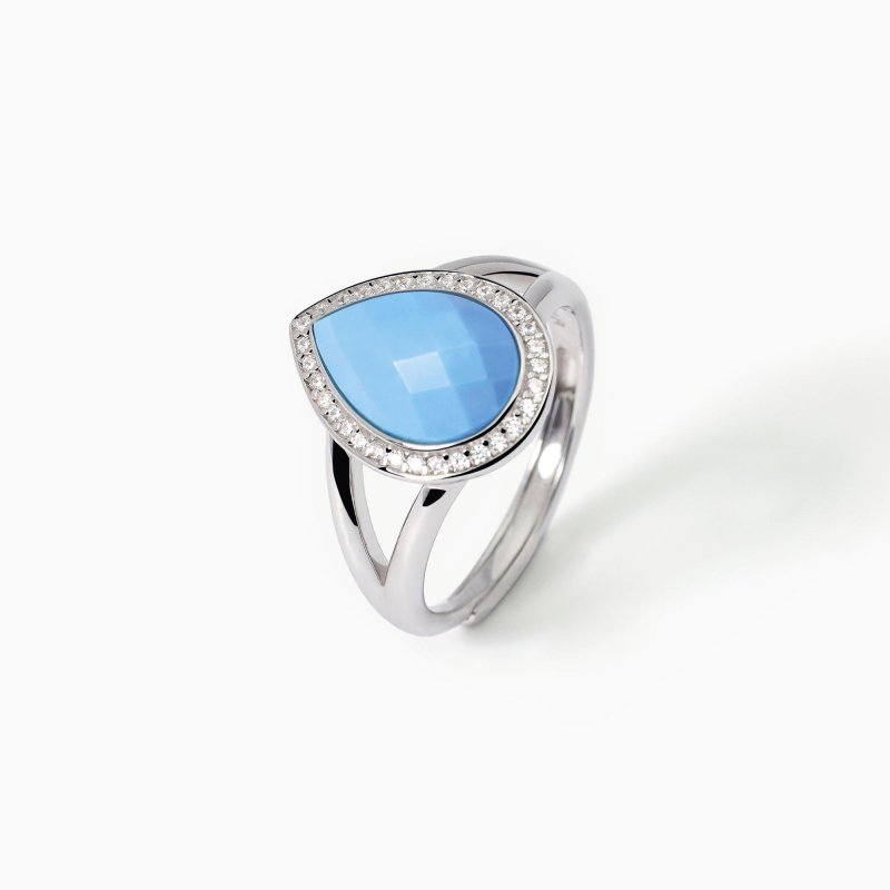 Mabina - Anello In Argento Con Pietra Turchese - Diva