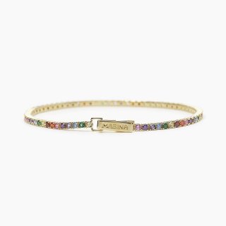 Mabina - Bracciale Tennis Dorato - Zirconi Multicolor