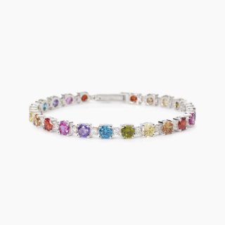 Mabina - Bracciale Multicolor Chapeau - Argento - Zirconi