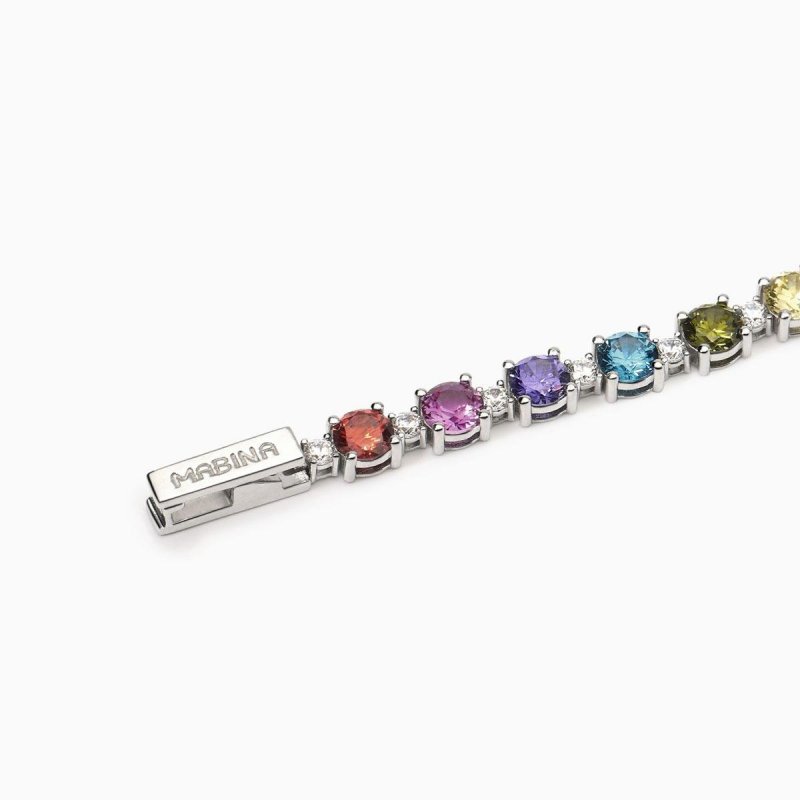 Mabina - Bracciale Multicolor Chapeau - Argento - Zirconi