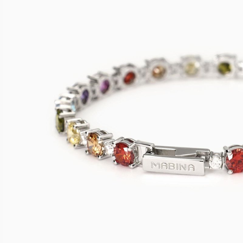 Mabina - Bracciale Multicolor Chapeau - Argento - Zirconi