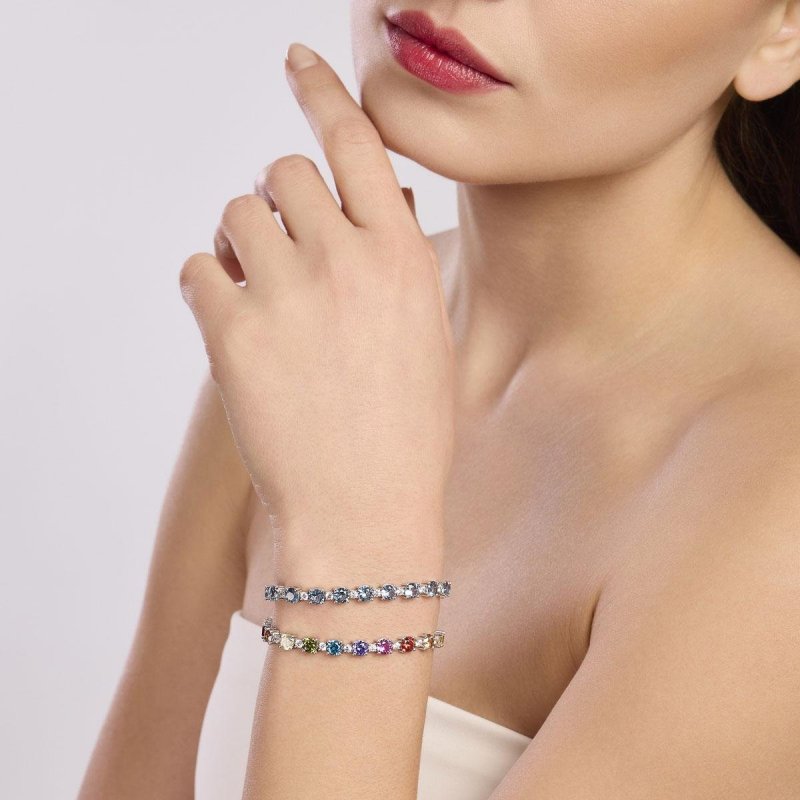 Mabina - Bracciale Multicolor Chapeau - Argento - Zirconi