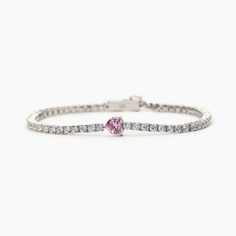 Mabina - Bracciale Tennis Con Zircone Rosa - Argento 925 - Zirconi
