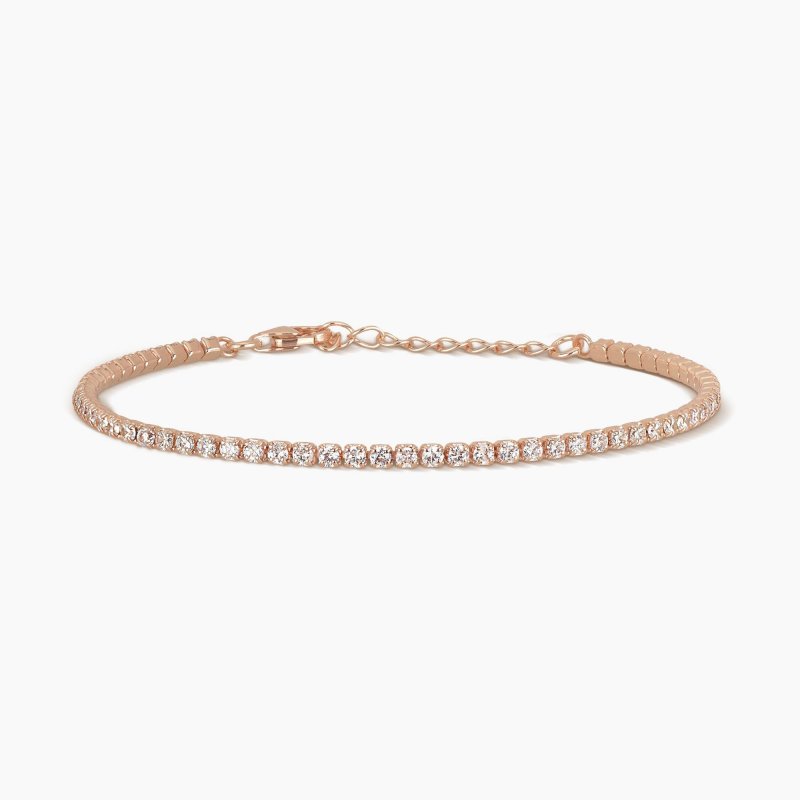 Mabina - Bracciale Tennis Regolabile - Oro Rosa - Zirconi