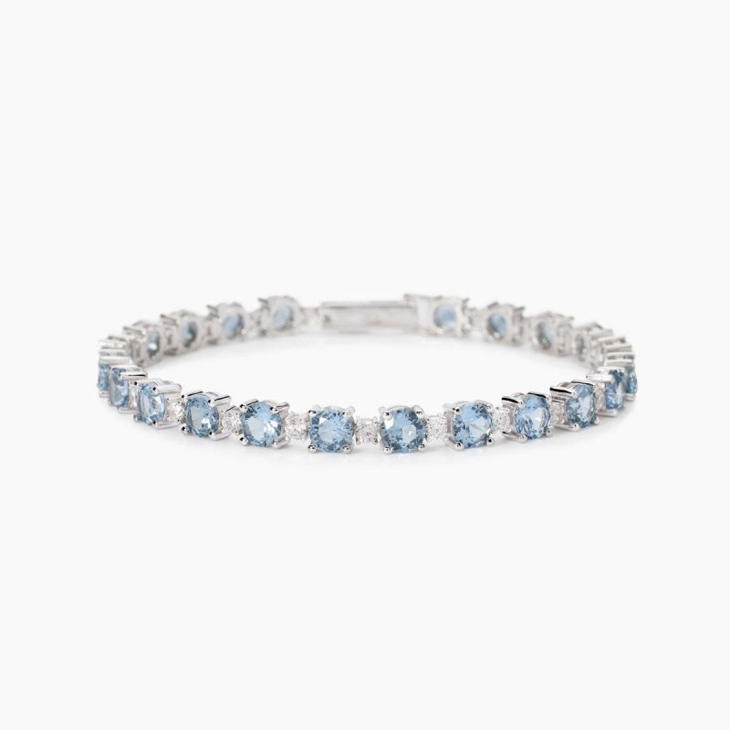 Mabina - Bracciale Con Acquamarina Sintetica - Argento - Zirconi