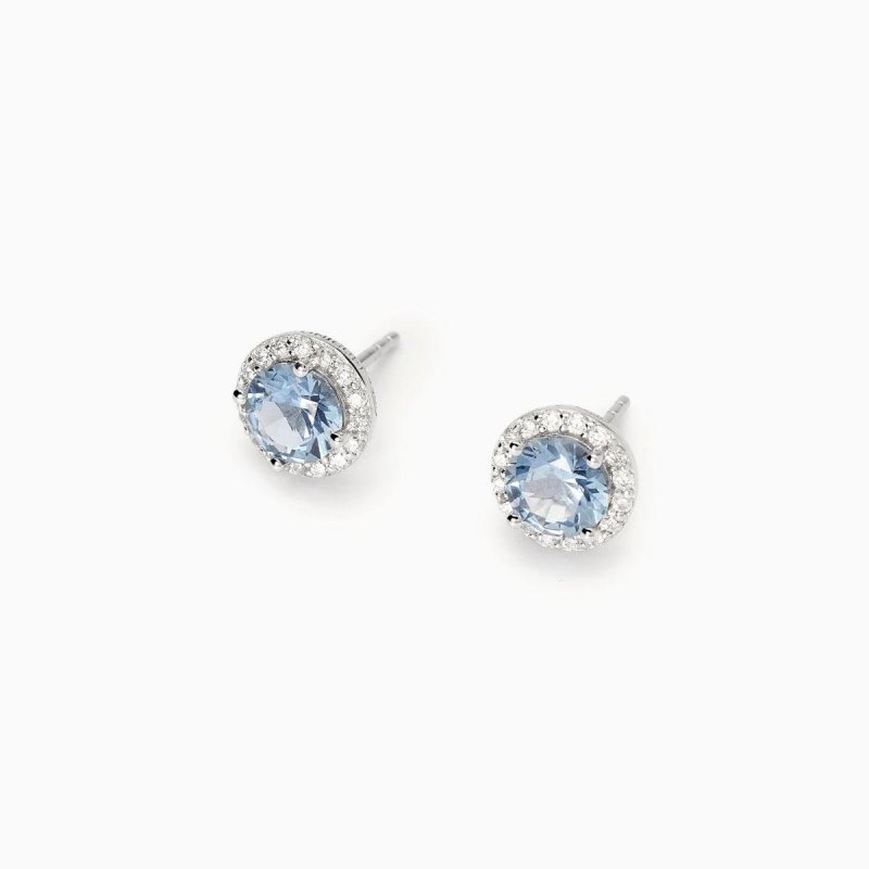 Mabina - Orecchini Lobo Con Acquamarina Sintetica - Argento 925