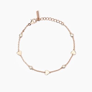 Mabina - Bracciale Con Cuori E Zirconi Sky Love - Argento 925 - Oro Rosa