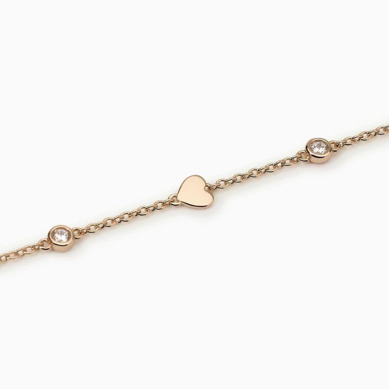 Mabina - Bracciale Con Cuori E Zirconi Sky Love - Argento 925 - Oro Rosa