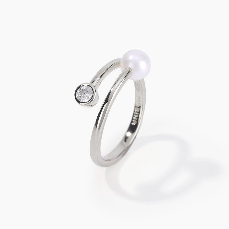 Mabina - Anello Giselle - Argento 925 - Perla Coltivata