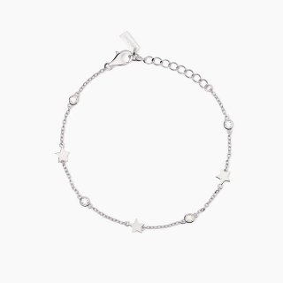 Mabina - Bracciale In Argento Con Stelle - Regolabile - Zirconi