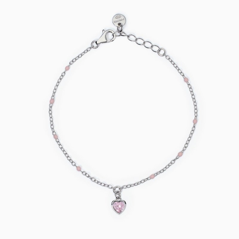 Mabina - Bracciale Da Bambina Con Cuore Pendente - Argento - Zircone