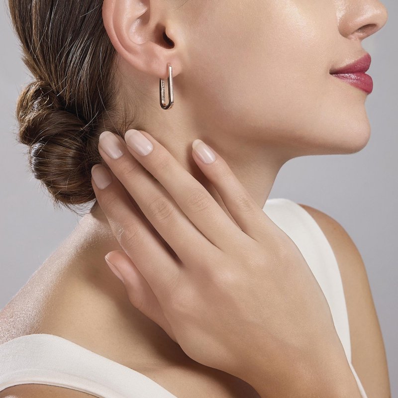 Mabina - Orecchini Geometric - Argento 925 - Oro Rosa