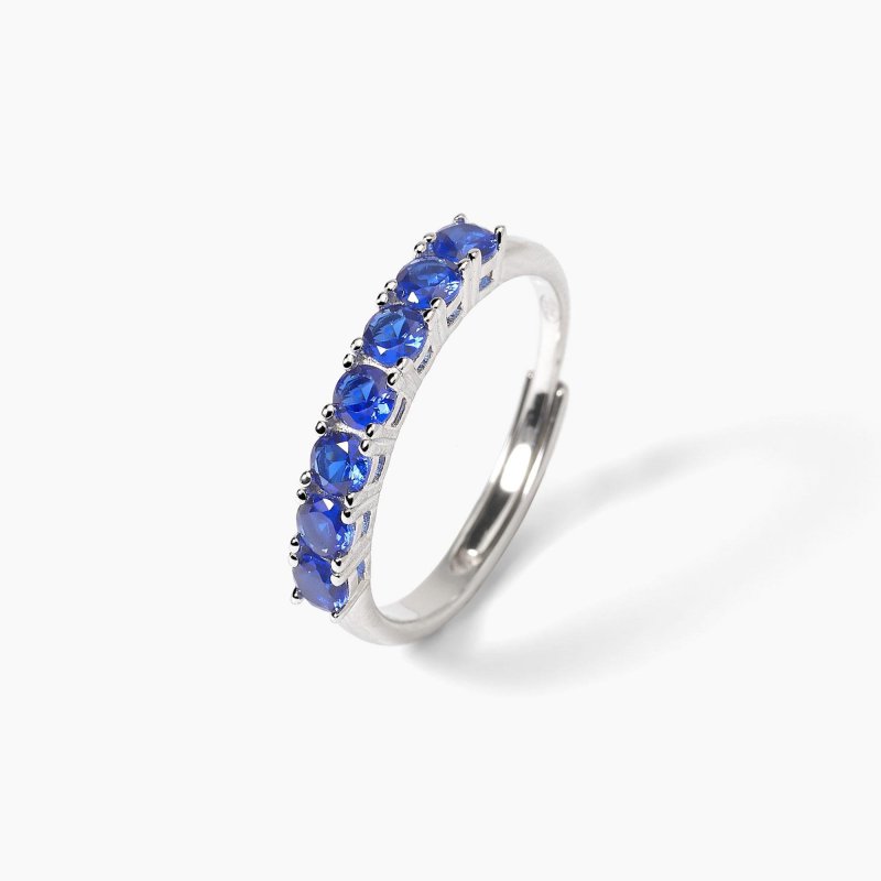 Mabina - Anello In Argento - Zaffiri Sintetici - Regolabile