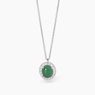Mabina - Girocollo Con Ciondolo Agata Ginevra - Argento - Agata Verde