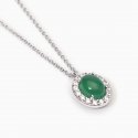 Mabina - Girocollo Con Ciondolo Agata Ginevra - Argento - Agata Verde