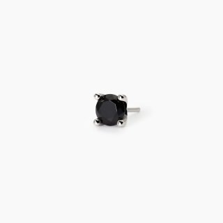 Mabina - Orecchino Uomo Con Zircone Nero - Argento - Zircone