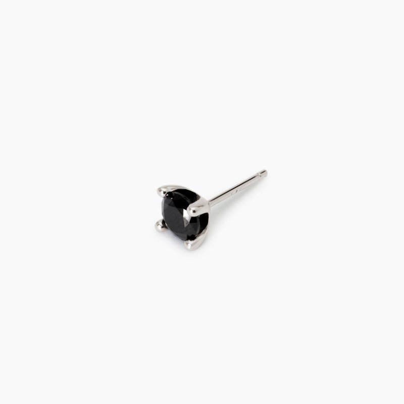 Mabina - Orecchino Uomo Con Zircone Nero - Argento - Zircone