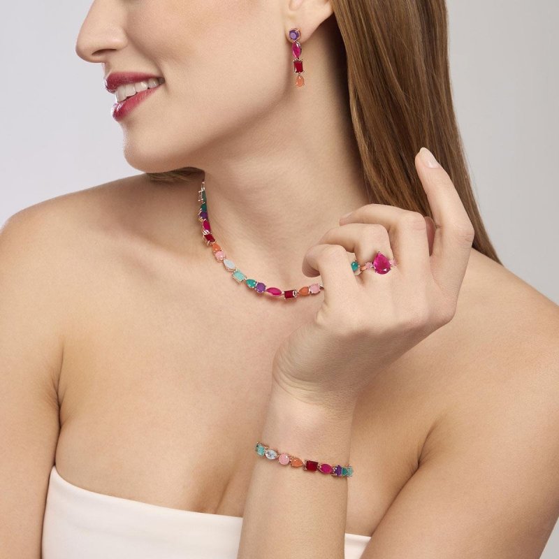 Mabina - Anello Con Fusion Stone Rosa Santorini - Argento - Oro Rosa