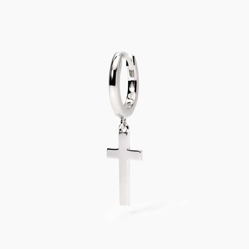Mabina - Orecchino Uomo Con Croce Mystical - Argento 925