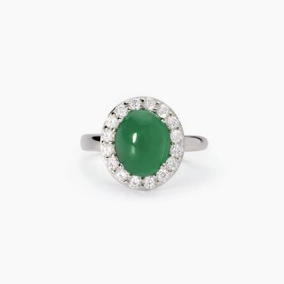 Mabina - Anello In Argento Con Agata Verde - Ginevra