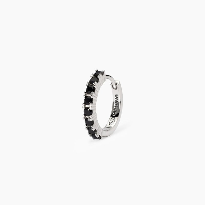 Mabina - Orecchino Uomo Con Zirconi Monomania - Argento - Zirconi