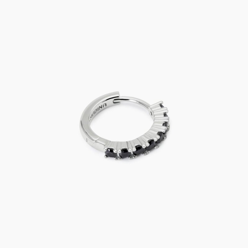 Mabina - Orecchino Uomo Con Zirconi Monomania - Argento - Zirconi