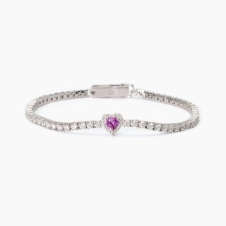 Mabina - Bracciale Tennis Donna - Tormalina Sintetica - Argento