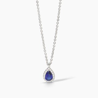 Mabina - Girocollo In Argento Con Zaffiro Sintetico - Cool Or Rétro?