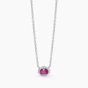 Mabina - Girocollo In Argento Con Rubino Sintetico - Elegante - Raffinato