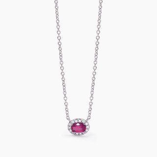 Mabina - Girocollo In Argento Con Rubino Sintetico - Elegante - Raffinato