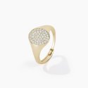 Mabina - Anello Chevalier Regolabile - Dorato - Pavé