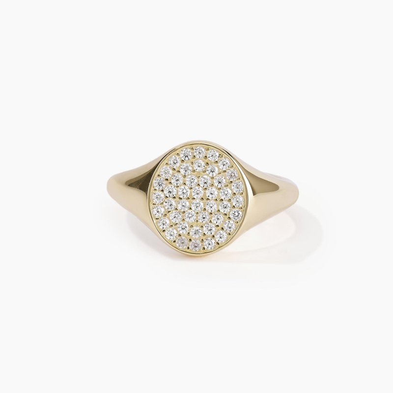Mabina - Anello Chevalier Regolabile - Dorato - Pavé