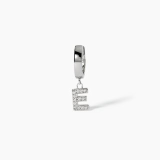 Mabina - Orecchino Lettera 'E' - Argento 925 - Zirconi