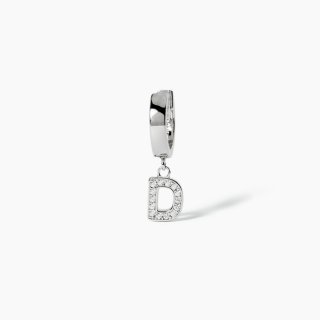 Mabina - Orecchino Lettera "D" - Argento - Zirconi
