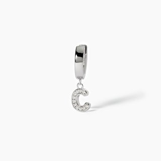 Mabina - Orecchino Lettera 'C' - Argento 925 - Zirconi