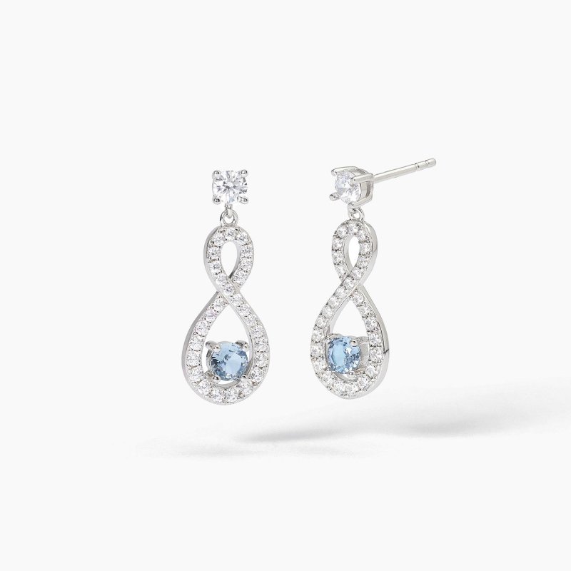 Mabina - Orecchini Infinito - Argento - Acquamarina