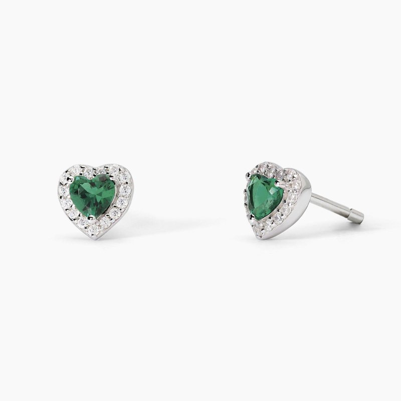 Mabina - Orecchini Love Affair - Argento - Smeraldi Sintetici