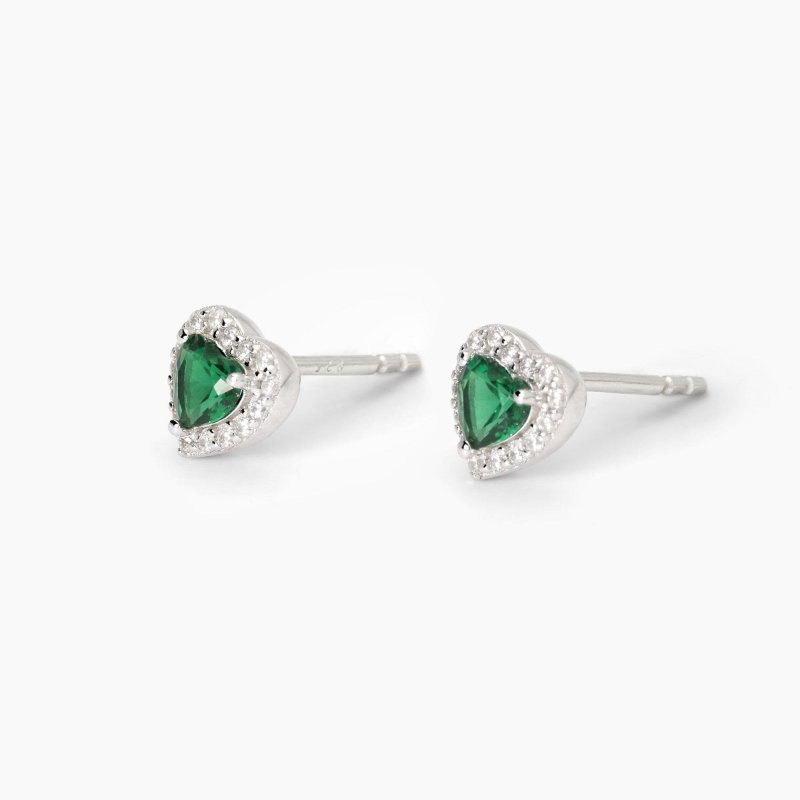 Mabina - Orecchini Love Affair - Argento - Smeraldi Sintetici