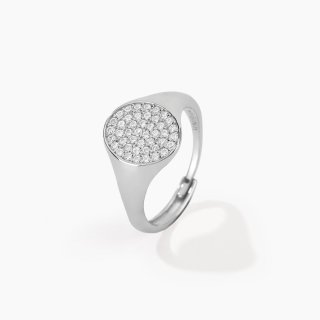 Mabina - Anello Chevalier - Regolabile - Pavé Di Zirconi