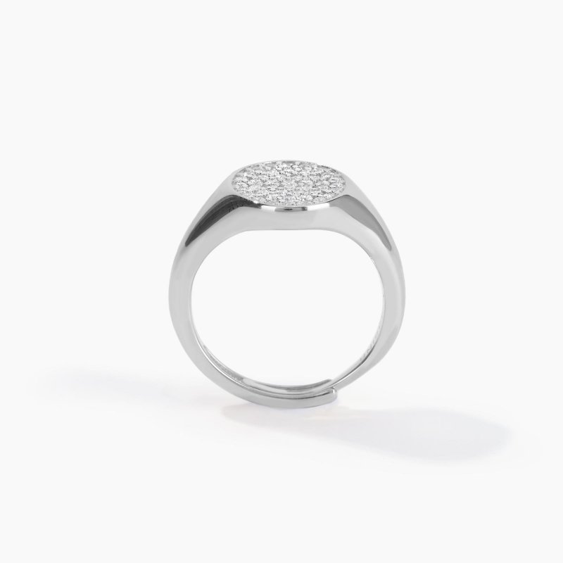 Mabina - Anello Chevalier - Regolabile - Pavé Di Zirconi