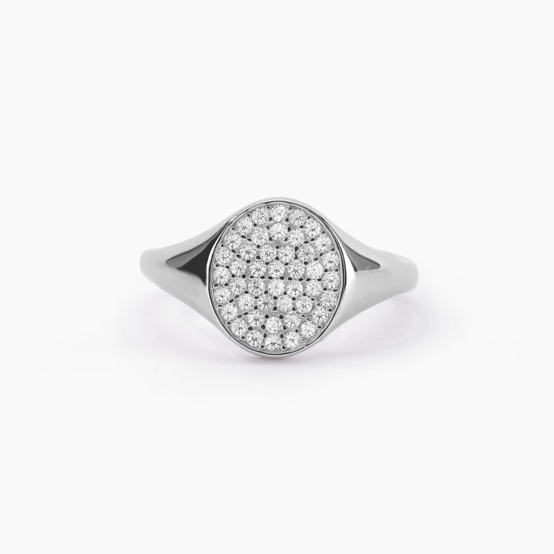 Mabina - Anello Chevalier - Regolabile - Pavé Di Zirconi