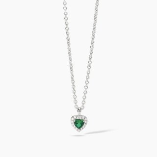 Mabina - Girocollo Love Affair - Argento - Smeraldo Sintetico