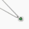 Mabina - Girocollo Love Affair - Argento - Smeraldo Sintetico