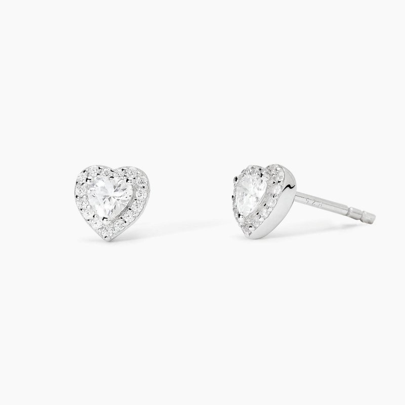Mabina - Orecchini In Argento - Zirconi Taglio Cuore
