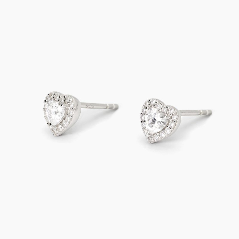 Mabina - Orecchini In Argento - Zirconi Taglio Cuore