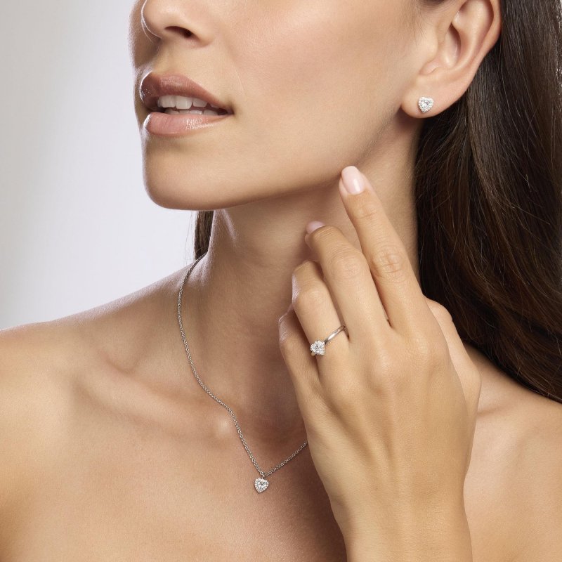 Mabina - Orecchini In Argento - Zirconi Taglio Cuore