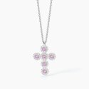 Mabina - Girocollo In Argento Con Ciondolo Croce - Tormaline Sintetiche