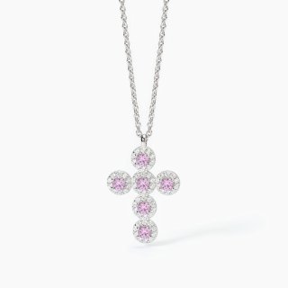 Mabina - Girocollo In Argento Con Ciondolo Croce - Tormaline Sintetiche