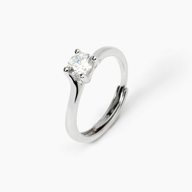 Mabina - Anello In Argento Abbraccio - Zircone Solitaire